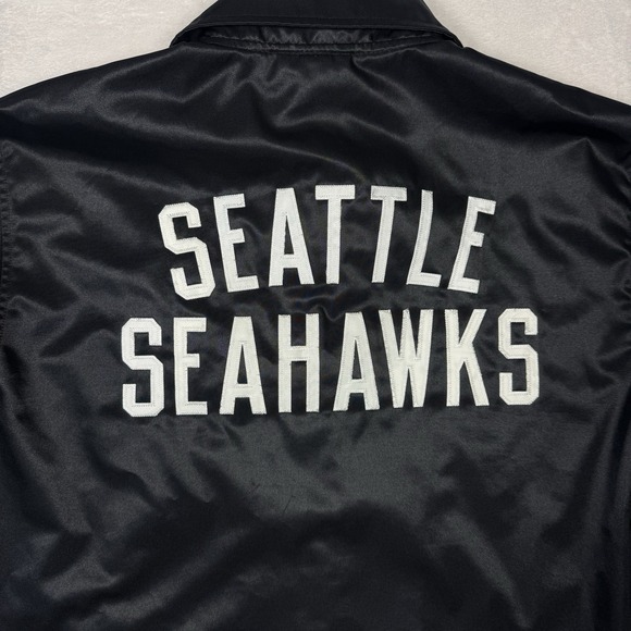Seattle Seahawks NFL Football Men's Mitchell & Ness Coaches Jacket Black Large - Picture 11 of 11
